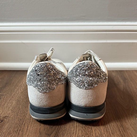 Vintage Havana Cream and Silver Sneakers with Burgundy Star - Picture 7 of 9